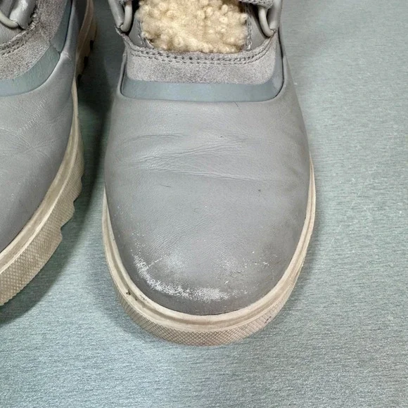Sorel Waterproof Winter Boots Faux Fur Trim Lace Up Gray NL3926-081 Women's Sz 8 - Picture 7 of 11